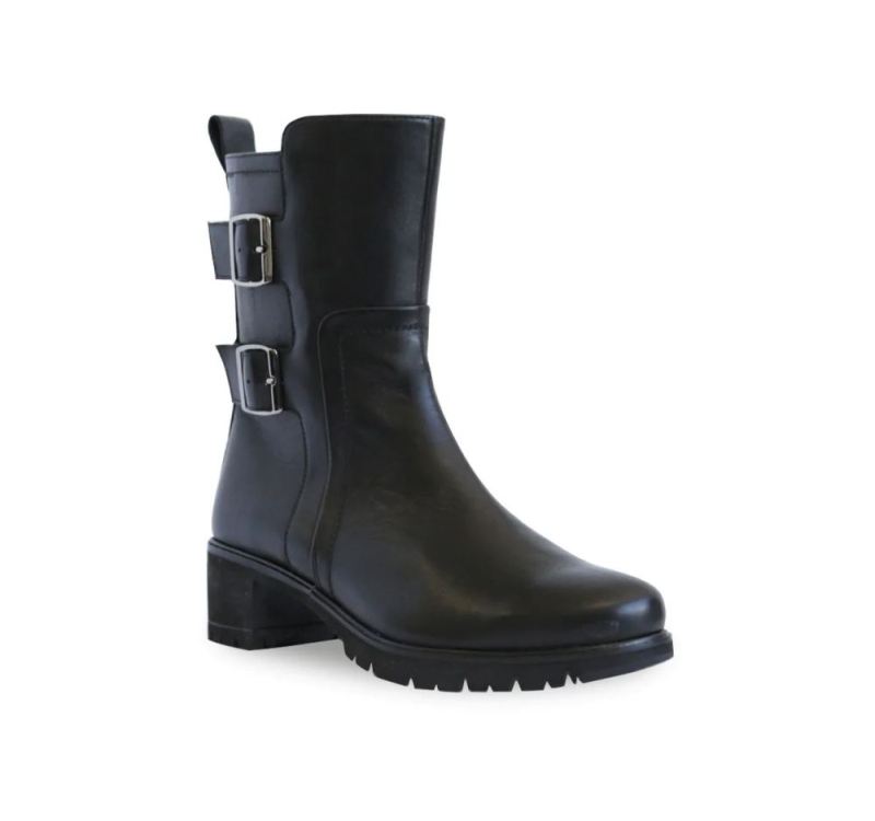 Munro Boots | Women'S Moto-Black Milled Calf | Quick Ship!