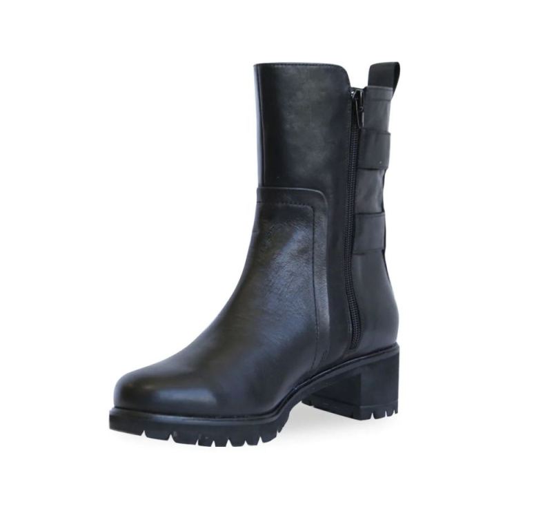 Munro Boots | Women'S Moto-Black Milled Calf | Quick Ship!