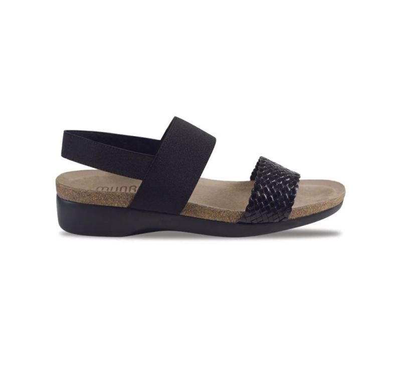 Munro Sandals | Women'S Pisces-Black Woven | Quick Ship!