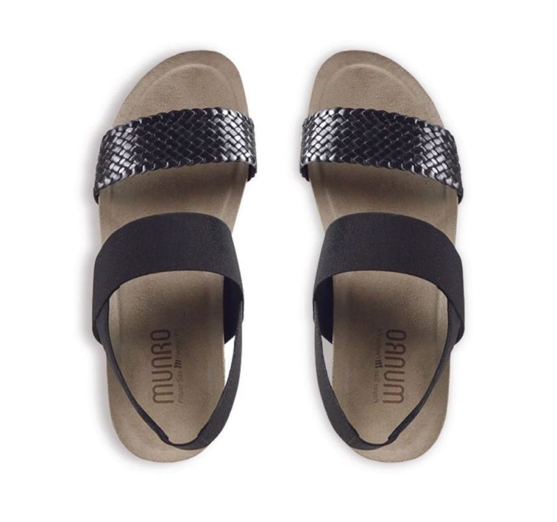 Munro Sandals | Women'S Pisces-Black Woven | Quick Ship!