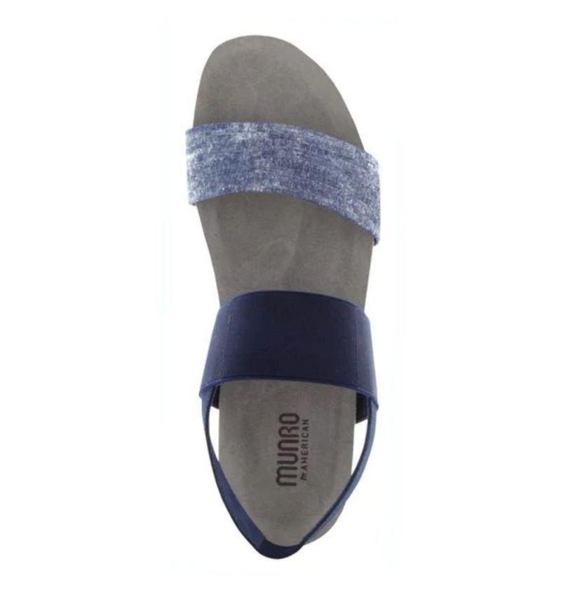 Munro Sandals | Women'S Pisces-Blue/ Silver Metallic | Quick Ship!