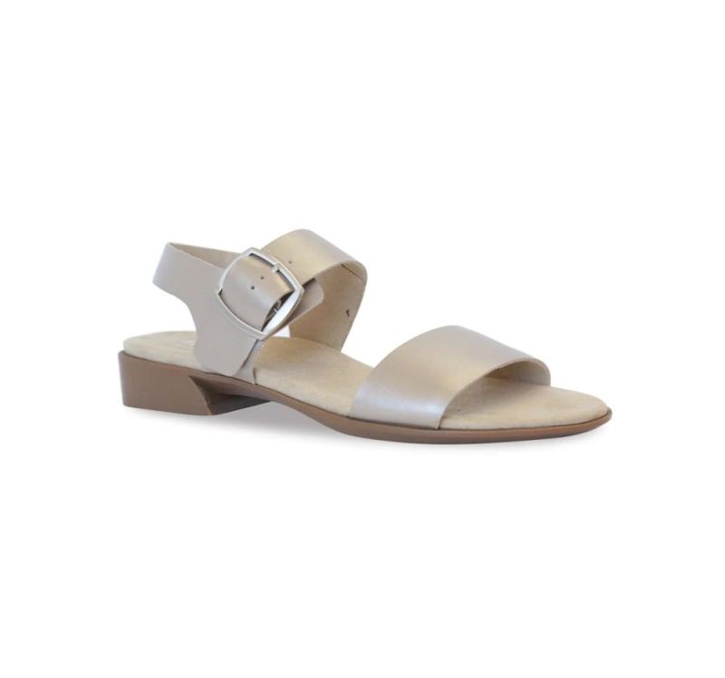 Munro Sandals | Women'S Cleo-Taupe Metallic Leather | Quick Ship!