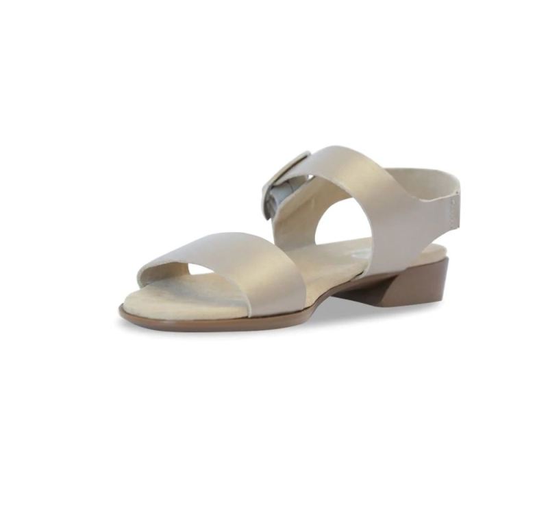 Munro Sandals | Women'S Cleo-Taupe Metallic Leather | Quick Ship!