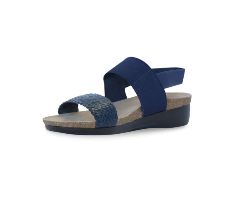 Munro Sandals | Women'S Pisces-Navy Woven | Quick Ship!