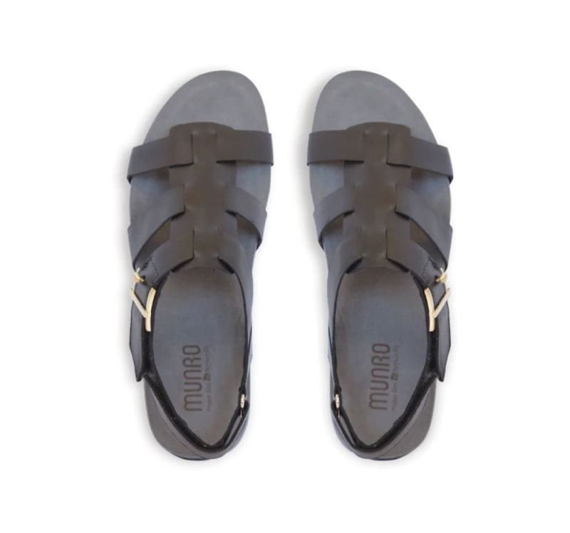 Munro Sandals | Women'S Flynn-Black Calf | Quick Ship!