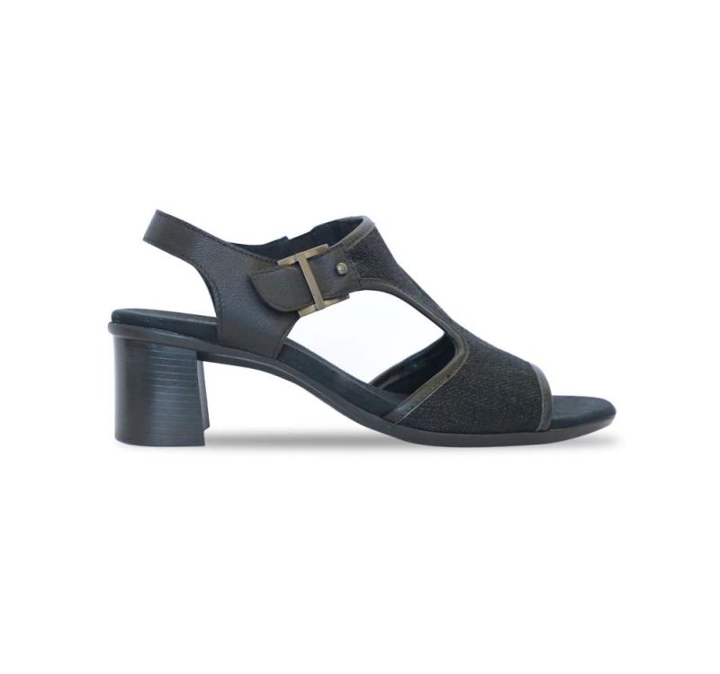 Munro Sandals | Women'S Wallis-Black Fabric Combo | Quick Ship!