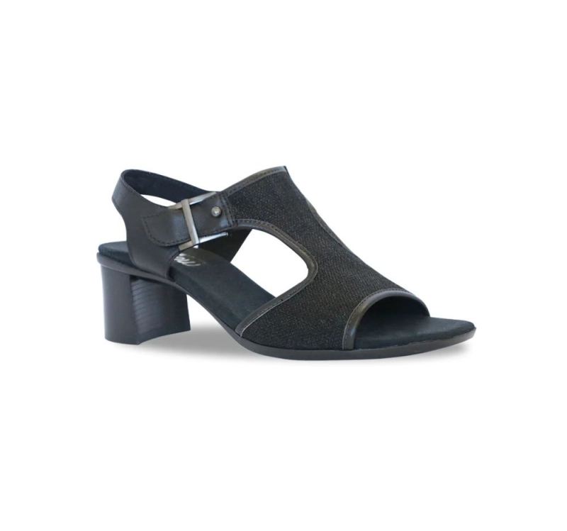 Munro Sandals | Women'S Wallis-Black Fabric Combo | Quick Ship!