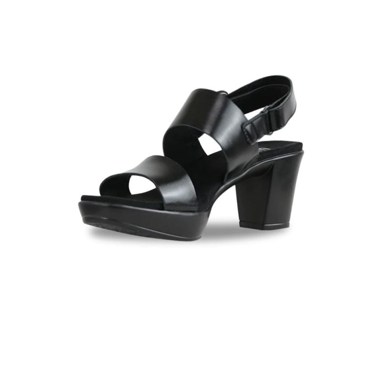 Munro Sandals | Women'S Max-Black Leather | Quick Ship!