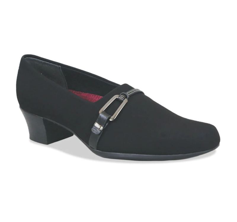 Munro Shoes | Women'S Cindi-Black Stretch Fabric | Quick Ship!