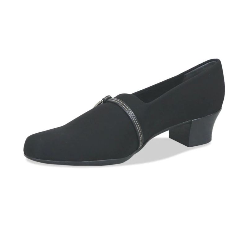 Munro Shoes | Women'S Cindi-Black Stretch Fabric | Quick Ship!