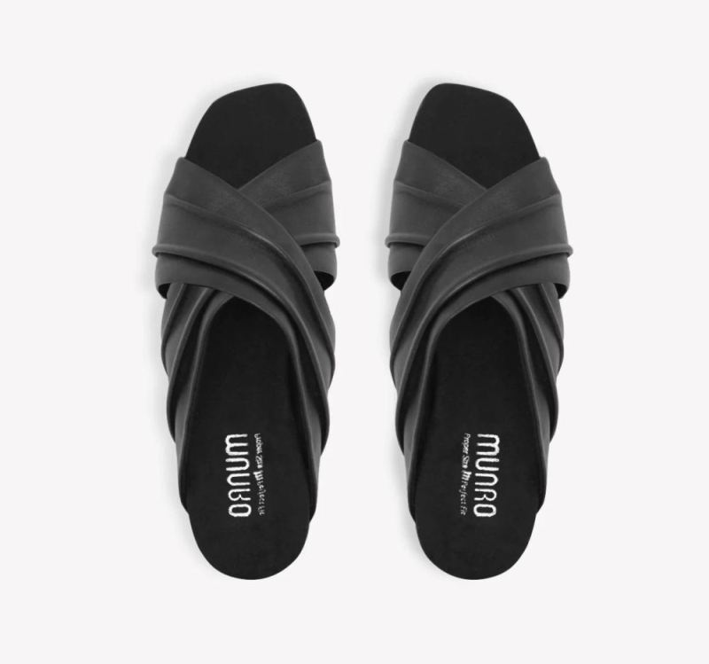 Munro Sandals | Women'S Lee-Black Lamb | Quick Ship!