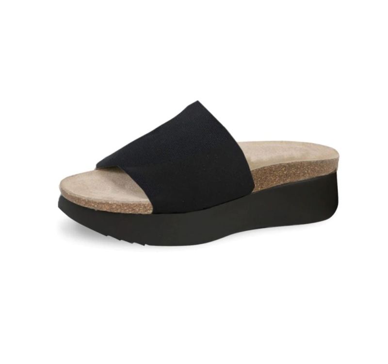 Munro Sandals | Women'S Nalia-Black Stretch Fabric | Quick Ship!