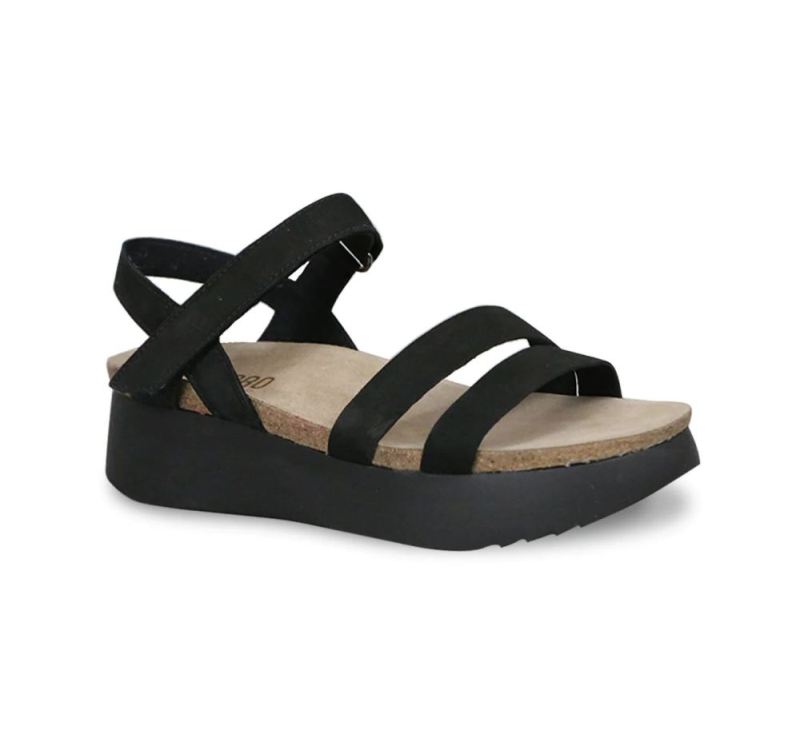 Munro Sandals | Women'S Juniper-Black Nubuck | Quick Ship!