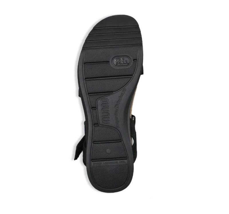 Munro Sandals | Women'S Juniper-Black Nubuck | Quick Ship!