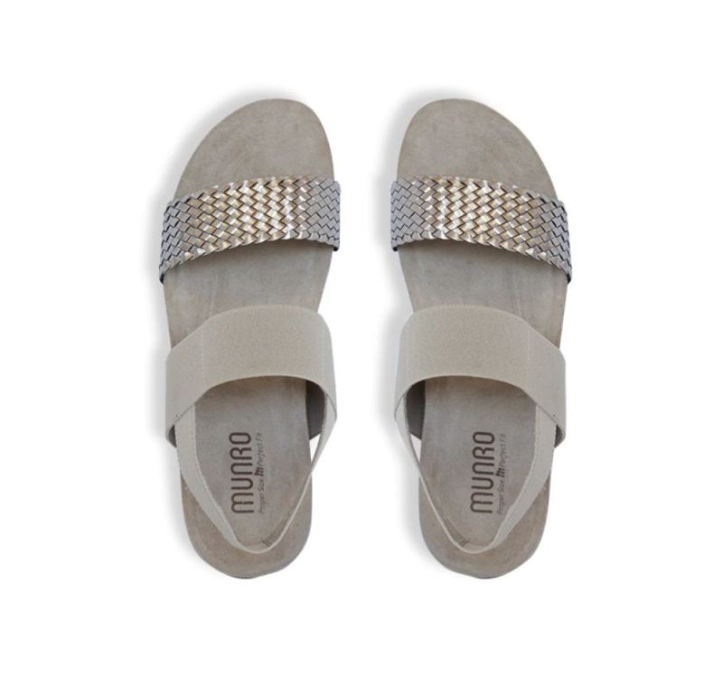 Munro Sandals | Women'S Pisces-Gunmetal Woven | Quick Ship!