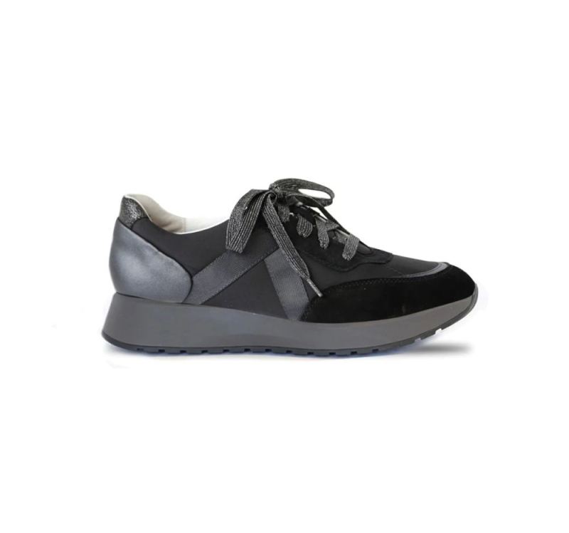 Munro Shoes | Women'S Piper-Piper-Black Suede/Fabric Combo | Quick Ship!