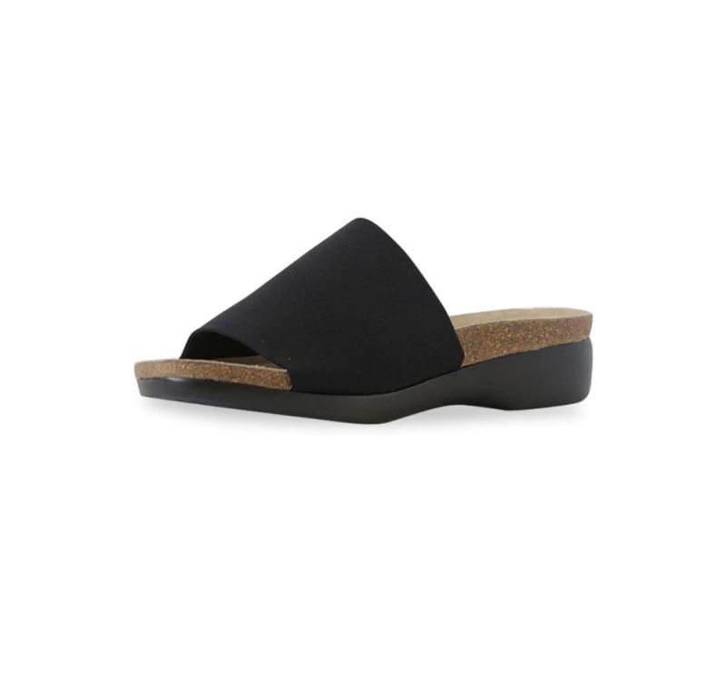 Munro Sandals | Women'S Casita-Black Stretch Fabric | Quick Ship!