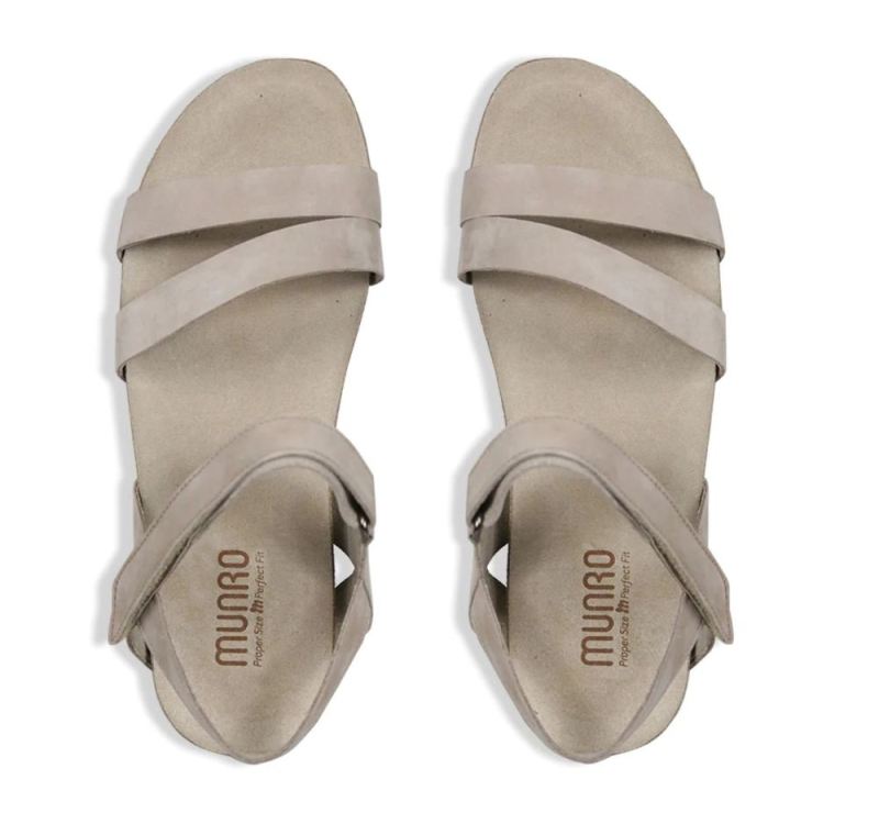 Munro Sandals | Women'S Juniper-Dark Taupe Nubuck | Quick Ship!