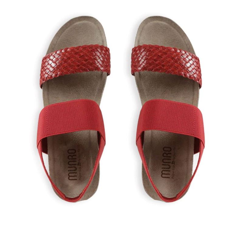 Munro Sandals | Women'S Pisces-Red Woven | Quick Ship!