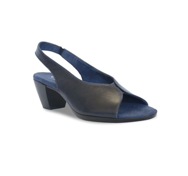 Munro Sandals | Women'S Rochelle-Midnight Navy Leather | Quick Ship!