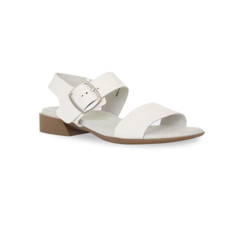 Munro Sandals | Women'S Cleo-Winter White Leather | Quick Ship!