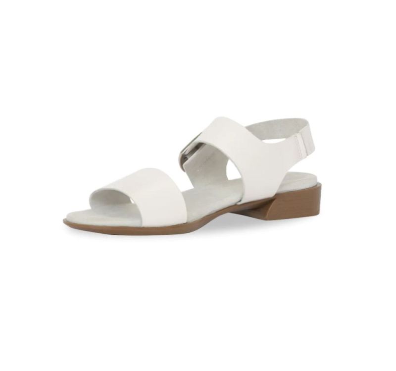 Munro Sandals | Women'S Cleo-Winter White Leather | Quick Ship!