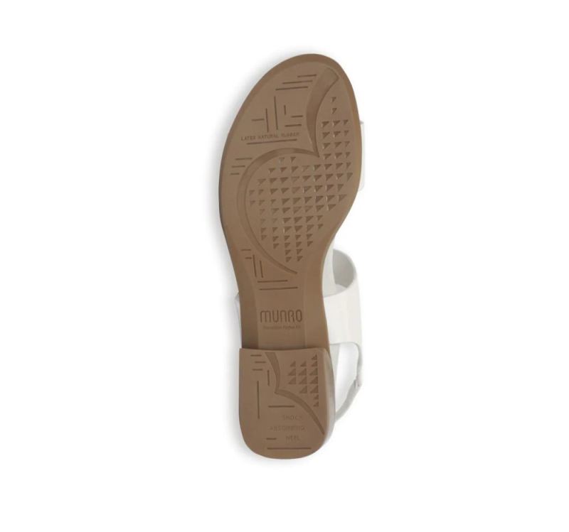 Munro Sandals | Women'S Cleo-Winter White Leather | Quick Ship!