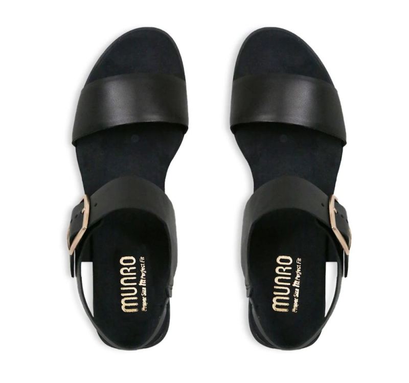 Munro Sandals | Women'S Cleo-Black Leather | Quick Ship!