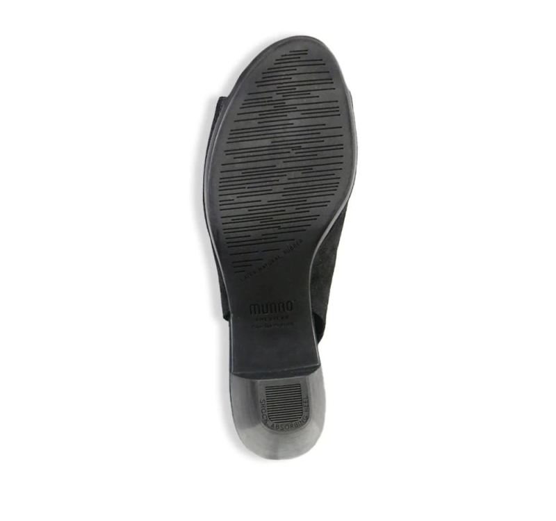 Munro Sandals | Women'S Rochelle-Black Metallic Leather | Quick Ship!