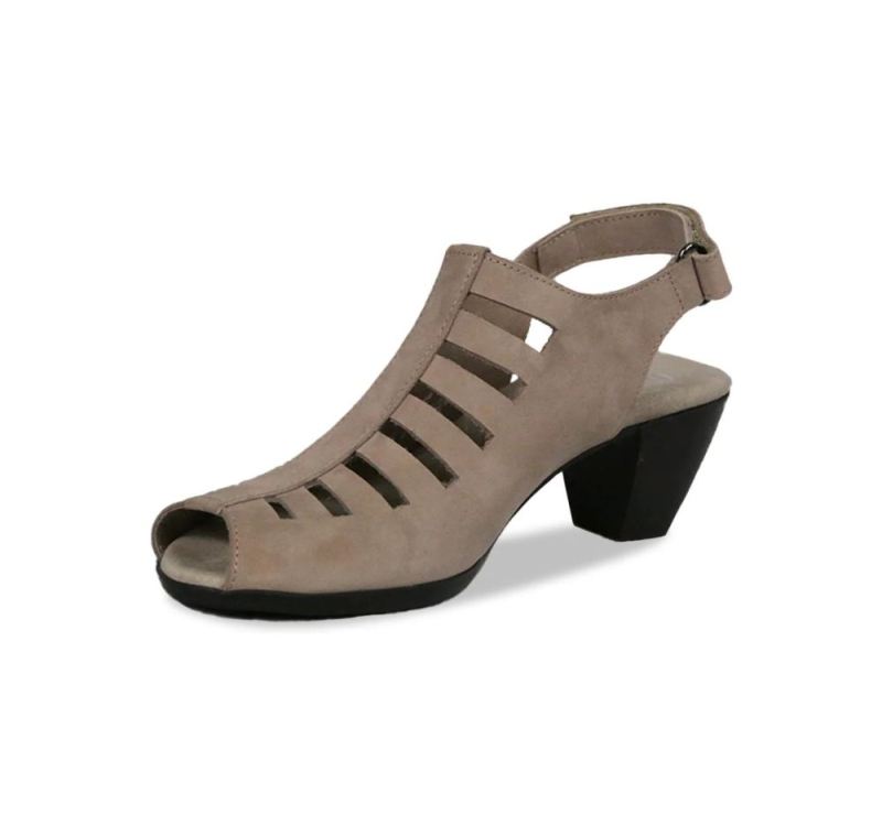 Munro Sandals | Women'S Abby-Taupe Nubuck | Quick Ship!