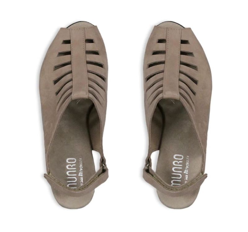 Munro Sandals | Women'S Abby-Taupe Nubuck | Quick Ship!