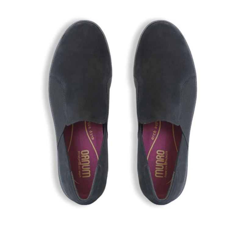 Munro Shoes | Women'S Clay-Black Nubuck | Quick Ship!