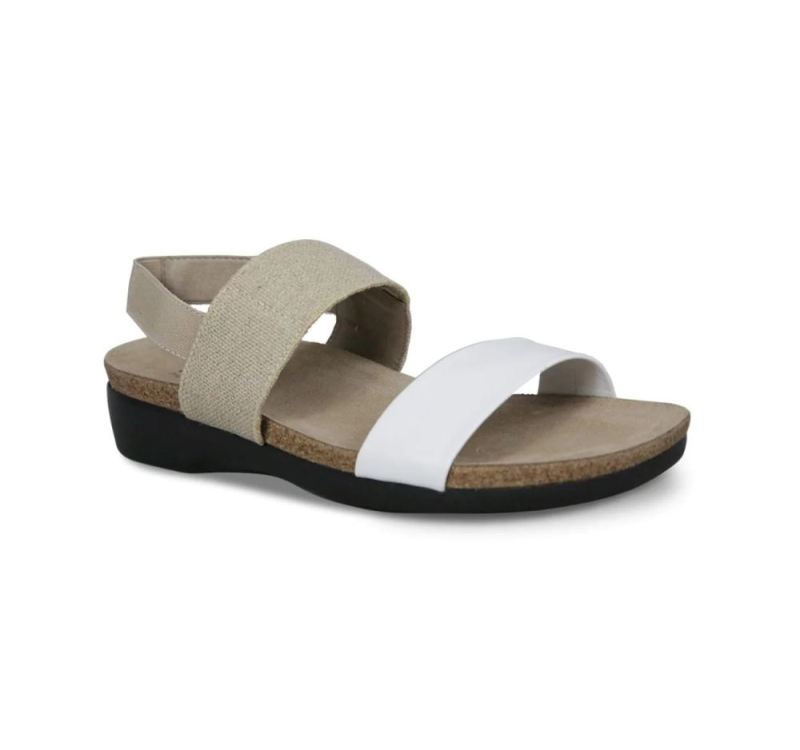 Munro Sandals | Women'S Pisces-White Kid/Natural Fabric | Quick Ship!