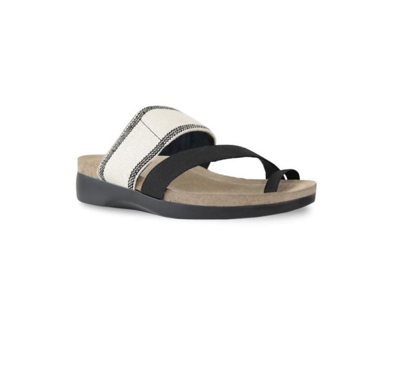 Munro Sandals | Women'S Aries-Cream W/ Black Stripe | Quick Ship!