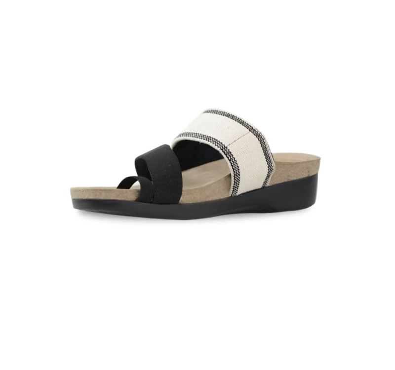 Munro Sandals | Women'S Aries-Cream W/ Black Stripe | Quick Ship!