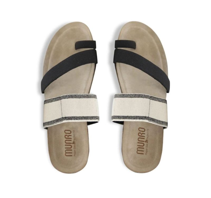 Munro Sandals | Women'S Aries-Cream W/ Black Stripe | Quick Ship!