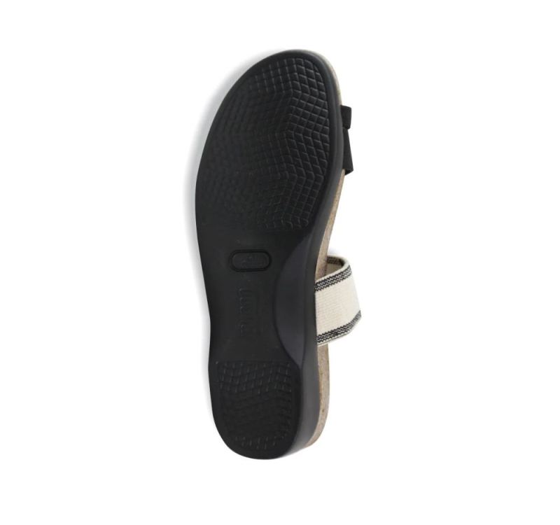 Munro Sandals | Women'S Aries-Cream W/ Black Stripe | Quick Ship!