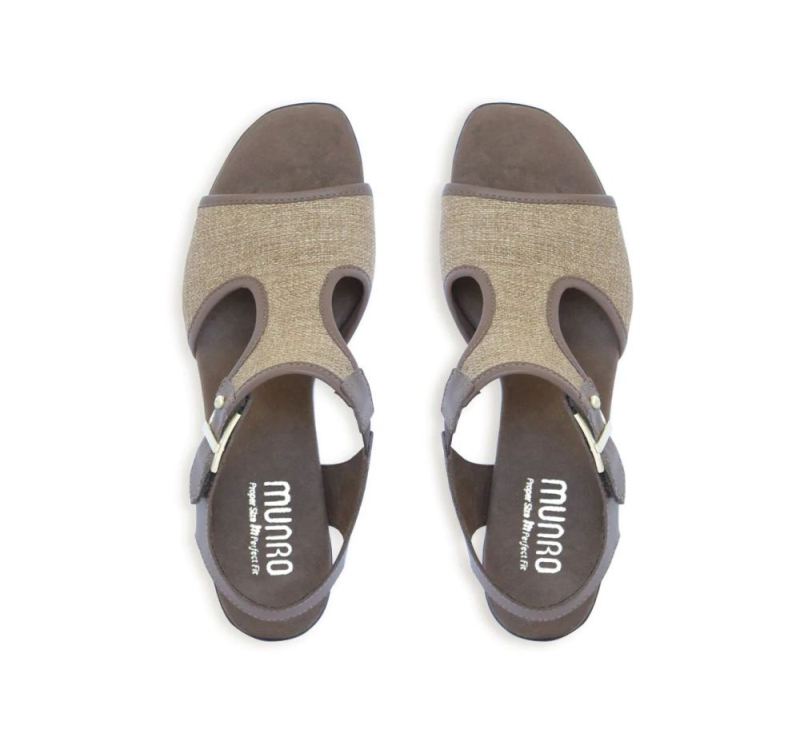 Munro Sandals | Women'S Wallis-Brown Fabric Combo | Quick Ship!