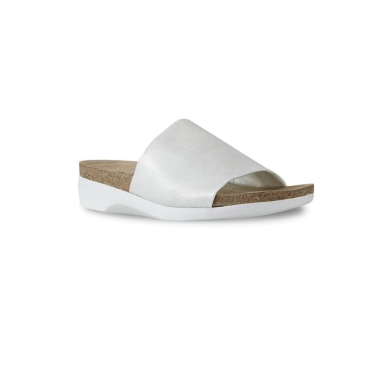 Munro Sandals | Women'S Casita-White Shimmer Fabric | Quick Ship!