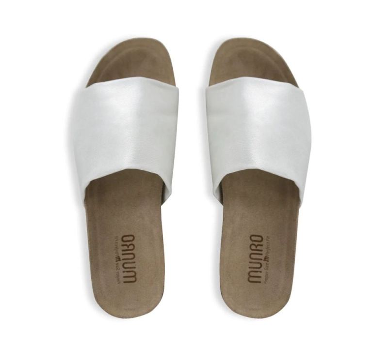 Munro Sandals | Women'S Casita-White Shimmer Fabric | Quick Ship!