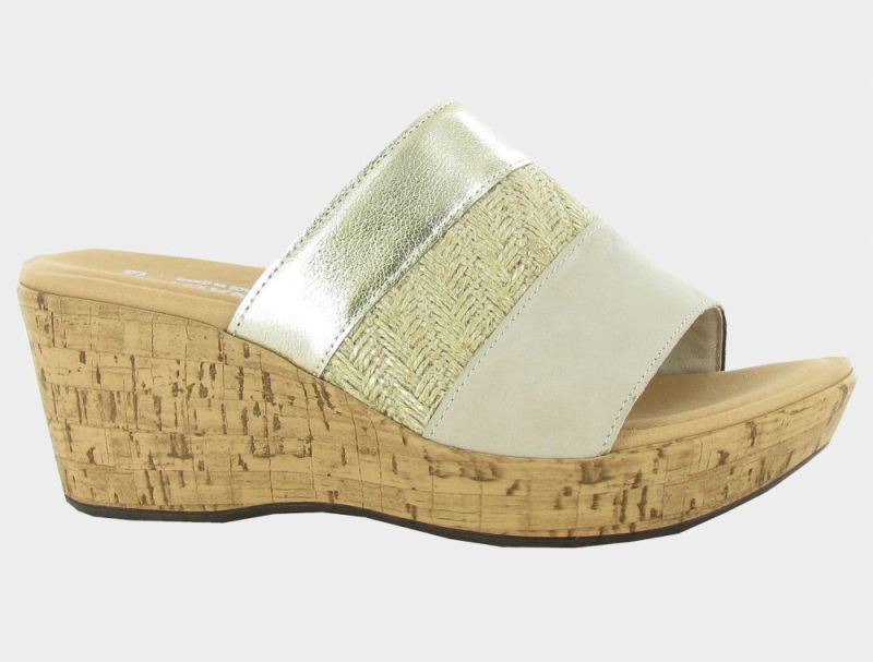 Naot | Tiki-Beige Nubuck / Gold Jute / Radiant Gold Lthr