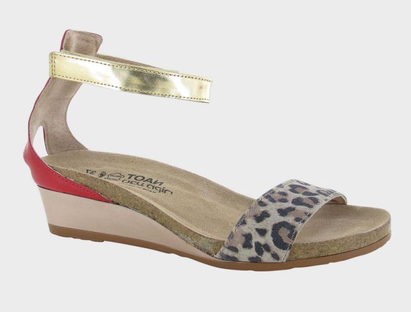 Naot | Pixie-Cheetah Suede / Kiss Red Lthr / Radiant Gold Lthr