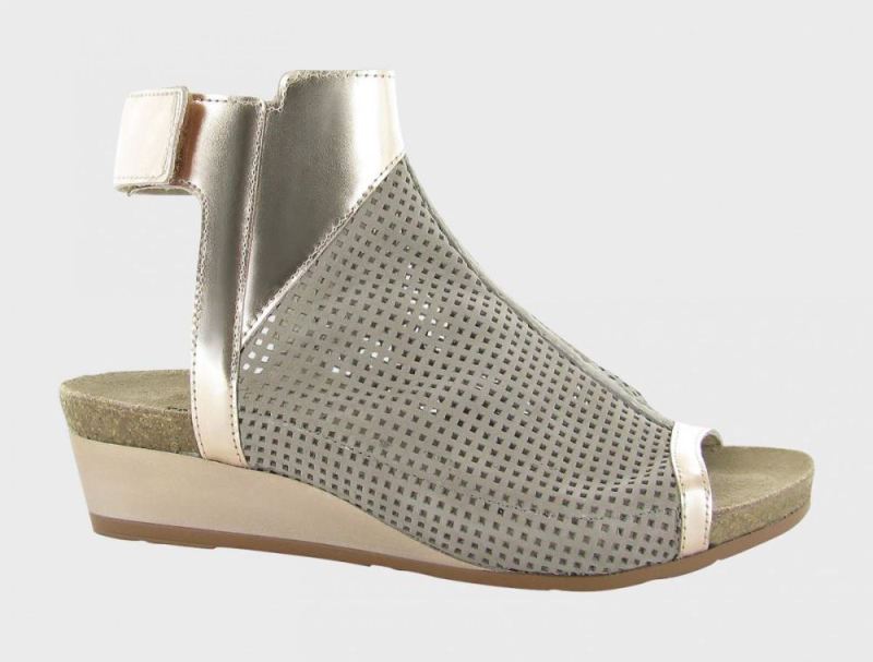 Naot | Oz-Perforated Stone Nubuck / Rose Gold Lthr / Stone Nubuck