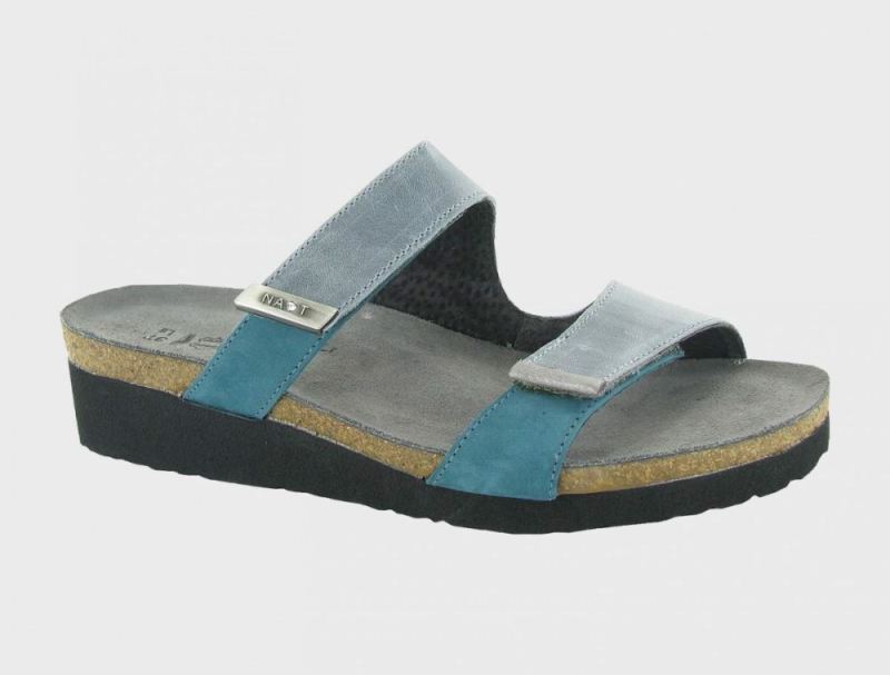 Naot | Jacey-Vintage Slate / Teal Nubuck / Silver Threads