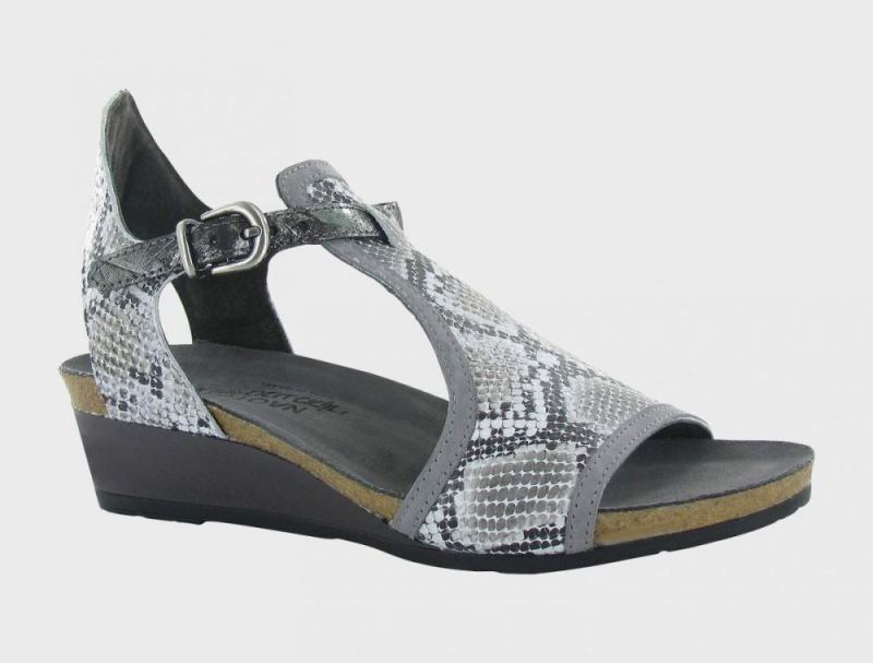 Naot | Fiona-Gray Cobra Lthr / Smoke Gray Nubuck / Metallic Onyx Lthr