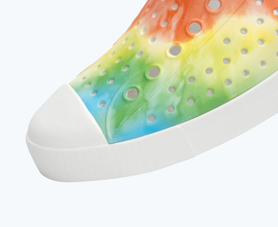Native Shoes Women's Jefferson Print - Shell White/ Shell White/ Rainbow Tie Dye