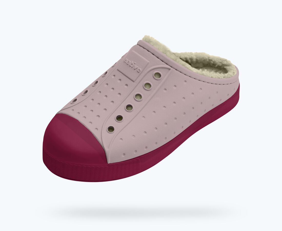 Native Shoes Jefferson Cozy Big Kids - Balos Pink/ Root Red/ Bone White