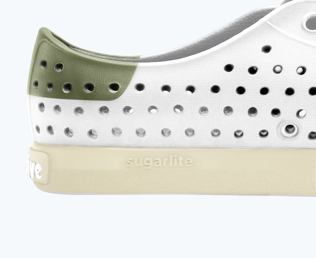 Native Shoes Women's Jefferson Wanderfoam&trade; Block - Shell White/ Bone White/ Olivine Green Block