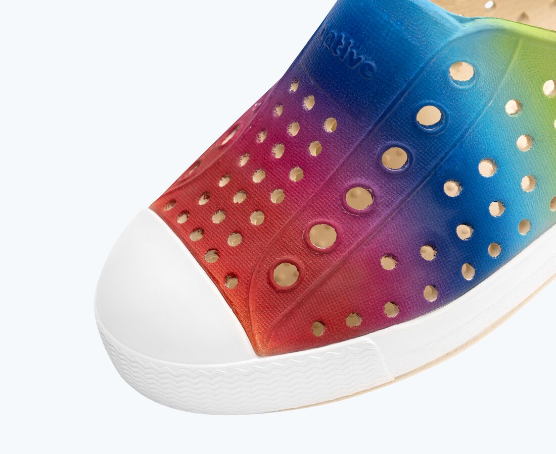 Native Shoes Jefferson Print Child - Bone White/ Shell White/ Rainbow Gradient