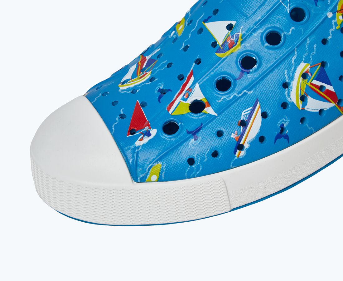 Native Shoes Men's Jefferson Print - Wave Blue/ Shell White/ Nantucket Sails